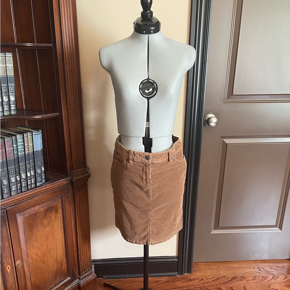 EUC Talbots Tan Corduroy Mini Pencil Skirt Casual